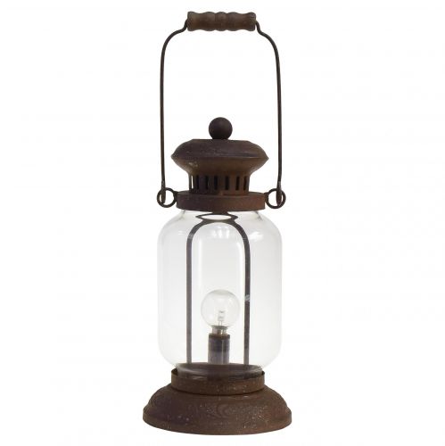 Floristik24 Lâmpada retrô LED lanterna marrom ferrugem branco quente Ø11cm Alt.30cm