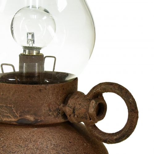 Floristik24 Candeeiro retro LED candeeiro de mesa vintage ferrugem Ø10cm Alt.18,5cm