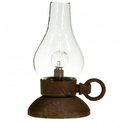 Floristik24 Candeeiro retro LED candeeiro de mesa vintage ferrugem Ø10cm Alt.18,5cm