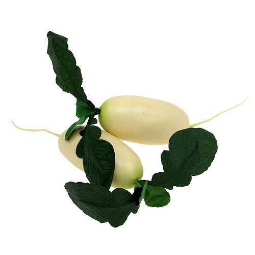 Itens Rabanete branco com folhas 12cm 3pcs