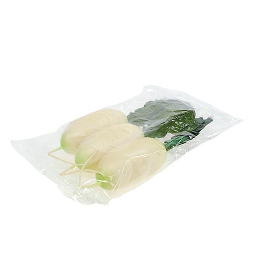 Itens Rabanete branco com folhas 12cm 3pcs