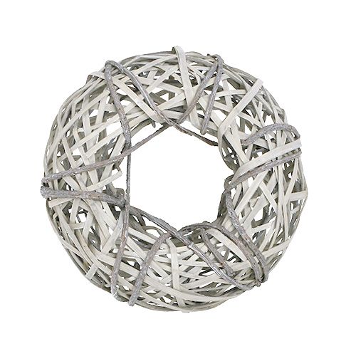 Floristik24 Grinalda de casca de árvore com salgueiro cinza pequeno Ø28cm