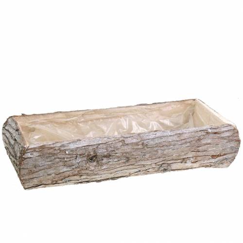 Floristik24 Caixa de plantador de madeira lavada de branco 45 × 19cm Alt.10cm