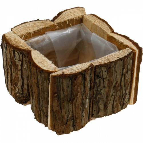 Floristik24 Caixa de planta casca flor caixa madeira 14×14cm