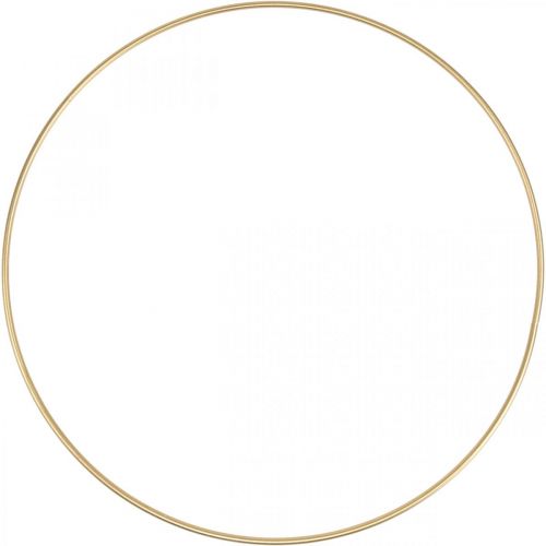 Floristik24 Anel de metal decoração anel Scandi anel deco laço dourado Ø40cm 4uds