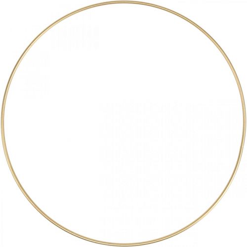 Floristik24 Anel de metal decoração anel Scandi anel deco laço dourado Ø40cm 4uds