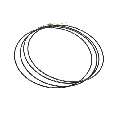 Floristik24 Anel de metal decoração anel Scandi anel deco laço preto Ø25cm 4uds