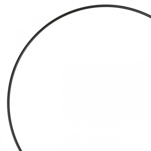 Floristik24 Anel de metal decoração anel Scandi anel deco laço preto Ø25cm 4uds
