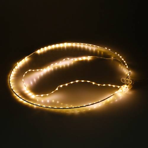 Floristik24 Anel com micro LED Ø38cm branco quente 125L branco Para exterior e interior