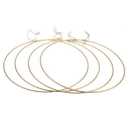 Itens Anel decorativo para pendurar ouro Ø35cm 4 unidades