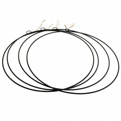 Itens Anel decorativo para pendurar preto Ø35cm 4pcs