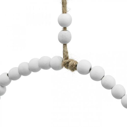 Itens Anel decorativo de madeira, decoração de primavera, anel com pérolas, casamento branco Ø19cm 4pcs