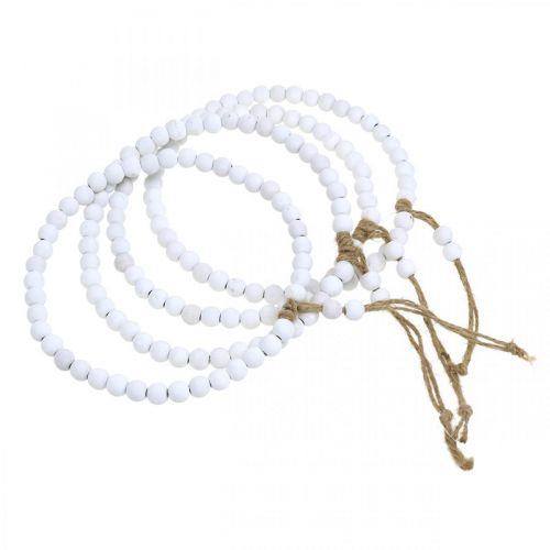 Itens Anel decorativo de madeira, decoração de primavera, anel com pérolas, casamento branco Ø19cm 4pcs