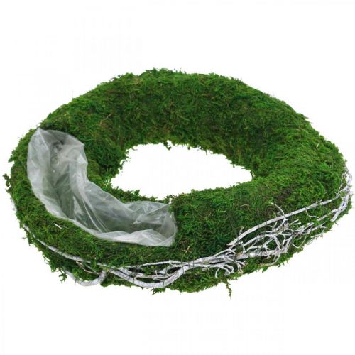 Floristik24 Anel de planta de grinalda de musgo com videiras e verde musgo, Ø35cm branco