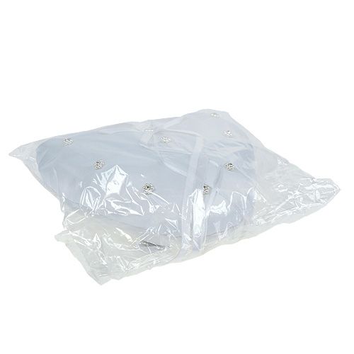 Floristik24 Almofada de anel em formato de coração de 18 cm branco