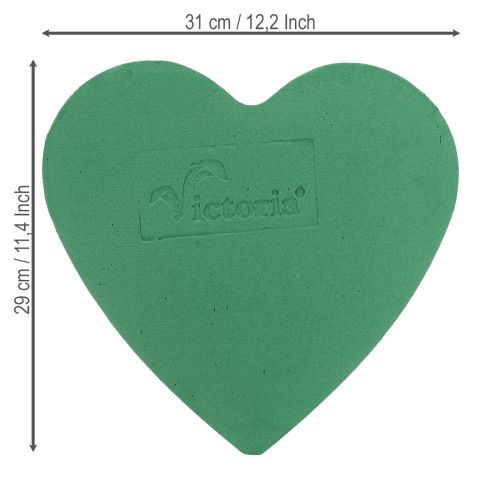 Itens Coração de espuma floral romântico 30 cm espuma floral verde 2 peças