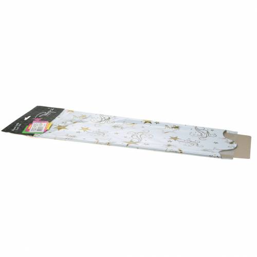 Floristik24 Punho Rondella com motivo de Natal em ouro branco 60cm 50p