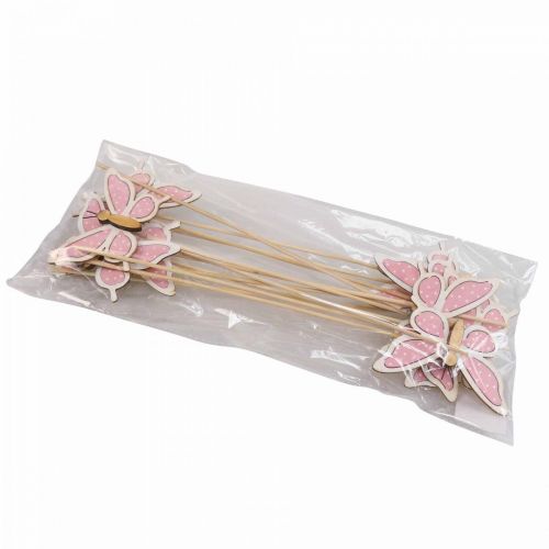 Itens Borboleta rosa palitos decorativos de madeira 7,5 cm 28 cm 12 unidades