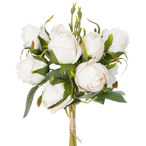 Floristik24 Buquê de rosas artificiais para decoração de mesa elegante, 31 cm, 3 peças.