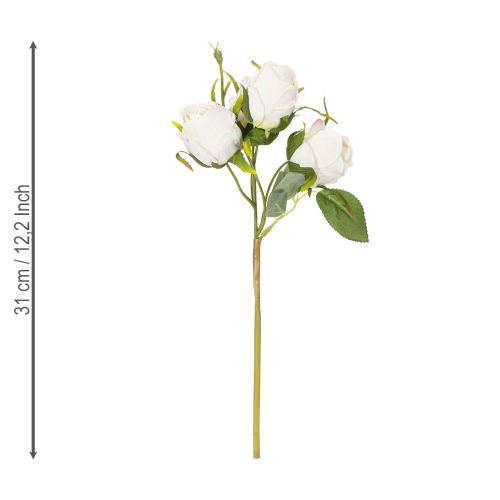 Itens Buquê de rosas artificiais para decoração de mesa elegante, 31 cm, 3 peças.