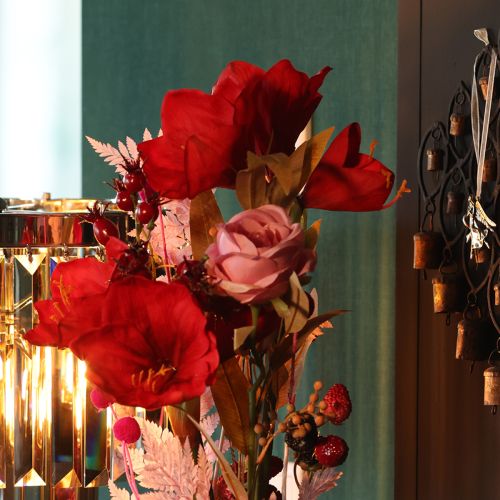 Arranjo de rosas artificiais, haste longa de 62 cm, 12 unidades. | Floristik24.pt