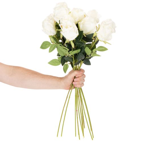 Rosa artificial de haste longa para vaso, 62 cm, pacote com 12 unidades. | Floristik24.pt