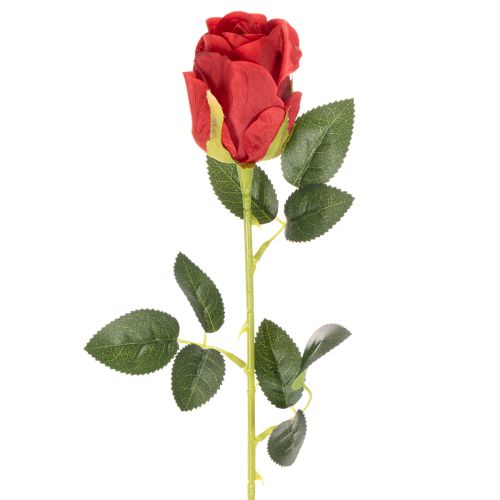 Rosa artificial com haste longa, flor artificial vermelha, 62 cm, 12 peças