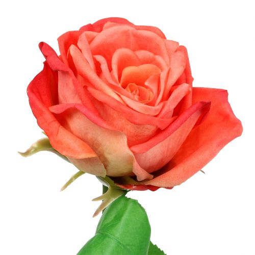 Itens Rosa flor artificial salmão 67,5cm