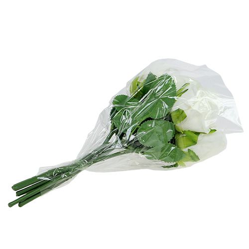 Floristik24 Rosa branca Ø6cm L30cm 6pcs