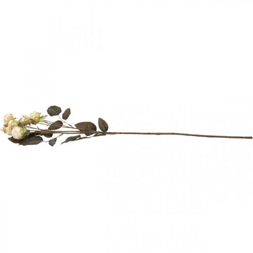 Itens Rosas artificiais murchas Drylook 9 pétalas creme 69cm