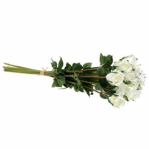 Floristik24 Rosa branca 42 cm 12 unidades