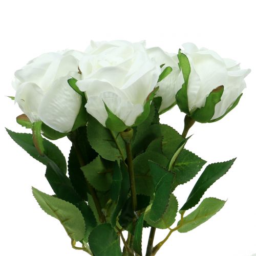 Floristik24 Rosa branco 44 cm para decoração 6 unidades