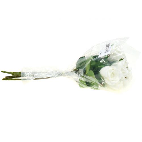 Floristik24 Rosa branco 44 cm para decoração 6 unidades
