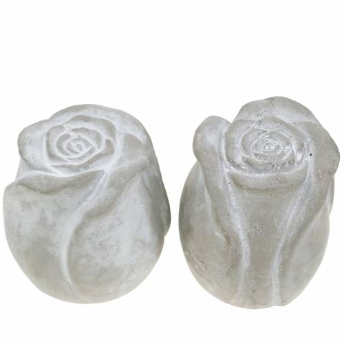 Floristik24 Rosa para decoração de sepultura rosas para decoração de sepultura em concreto Alt.7cm 6 unidades