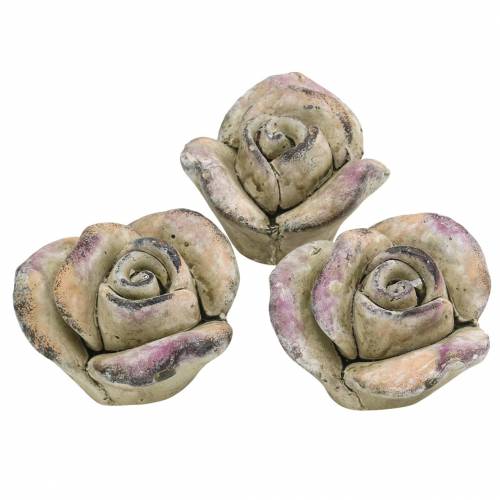 Floristik24 Concreto rosa cinza, violeta Ø7,7 Alt.5,5cm 3 unid.