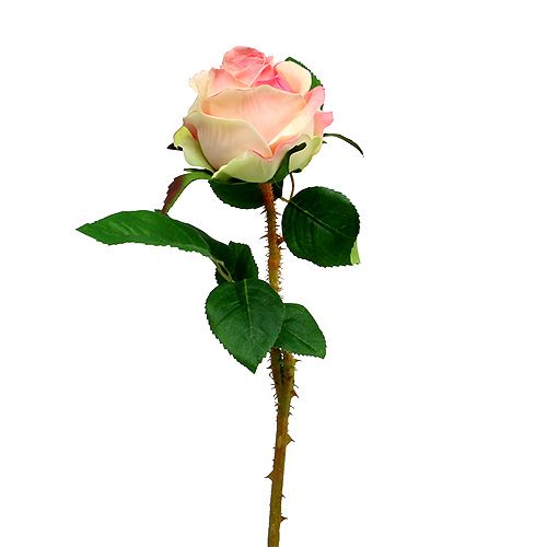 Floristik24 Rosa artificial rosa creme Ø9cm C45cm 1 peça