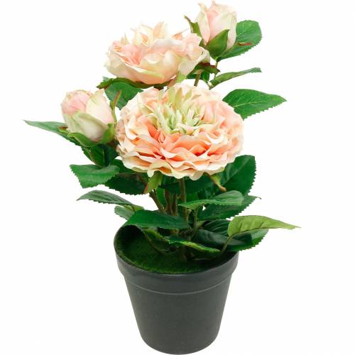 Itens Rosa decorativa em vaso, flores de seda românticas, peônia rosa