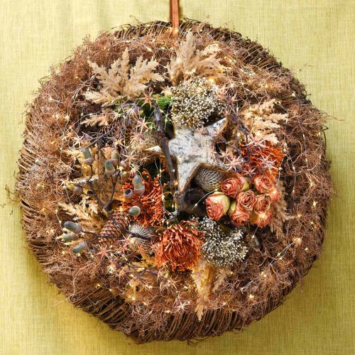 Floristik24 Ramo de rosas, flores de seda, rosas artificiais laranja, aspecto antigo C23cm 8 un.