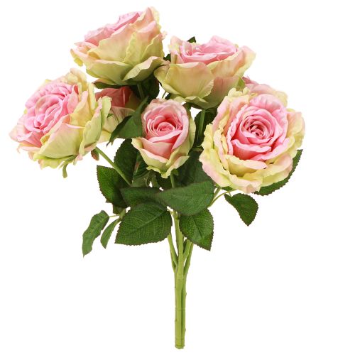 Floristik24 Rosa artificial verde, rosa 55cm