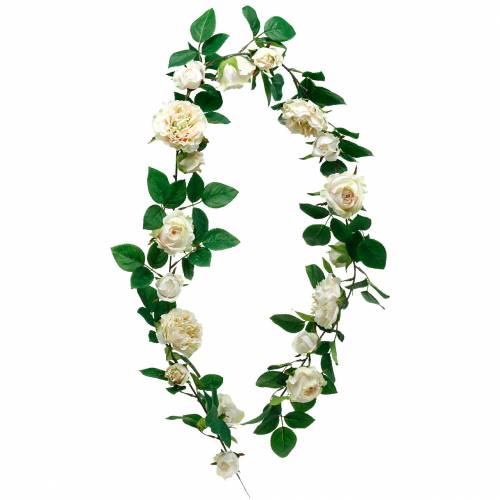 Floristik24 Guirlanda de Rosas Românticas Flor de Seda Rosa Artificial Vinha 160cm