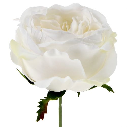 Rosa em flor branca 17 cm 4 unidades