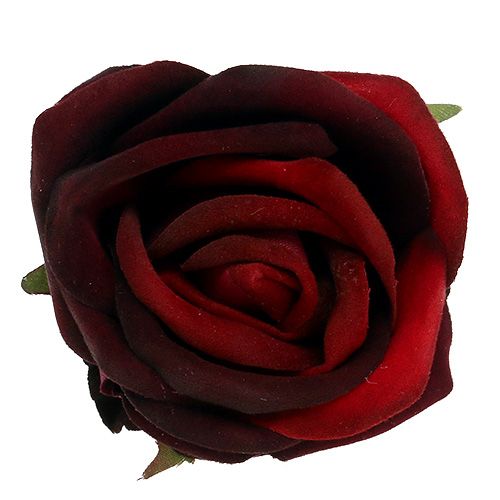 Floristik24 Cabeça rosa Ø6,5 cm vermelho escuro 8 unidades