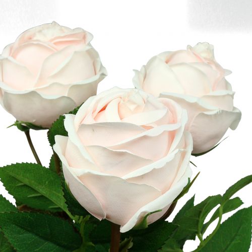 Itens Buquê de rosas rosa suave 65 cm 4 unidades