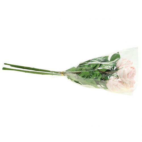 Floristik24 Buquê de rosa rosa suave 65 cm 4 unidades