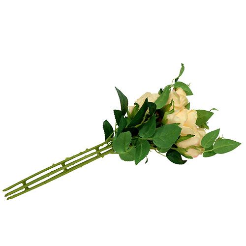 Floristik24 Rosa bouquet creme L46cm