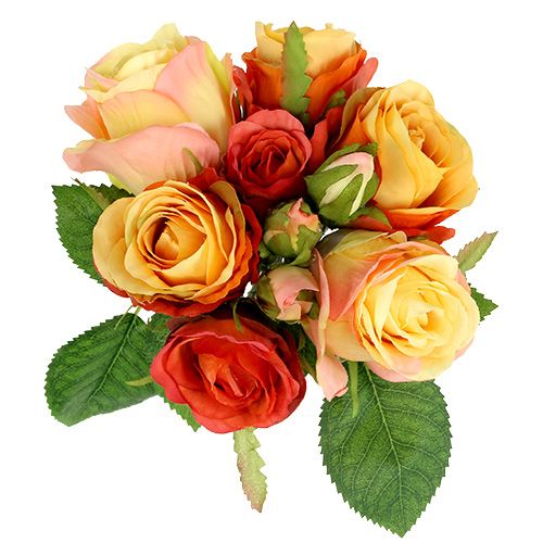 Itens Buquê de rosas laranja Ø17cm L25cm