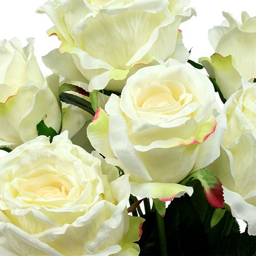 Itens Buquê de rosas brancas, creme 55cm