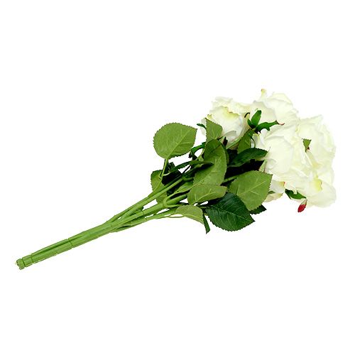 Itens Buquê de rosas brancas, creme 55cm