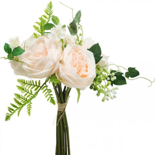 Floristik24.pt Buquê de rosas artificiais, buquê de flores de seda, rosas  em buquê, buquê de rosas artificiais rosa L28cm - compre barato online