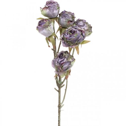 Rosa Ramo Flor de Seda Arte Decoração de Mesa Rosa Roxo Antigo L53cm